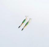 Green and Yellow Beaded Earrings