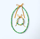 Green and Yellow Native American Beaded Necklace Set