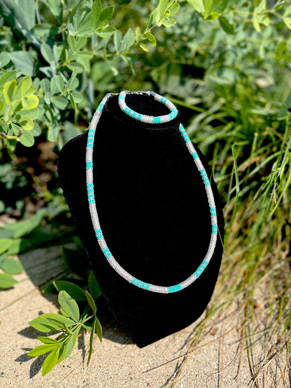 Turquoise Beaded Necklace Set