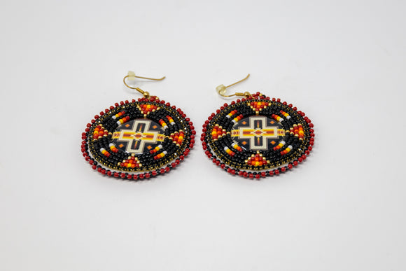 Red & pink beaded earrings – Sweetgrass Crafts